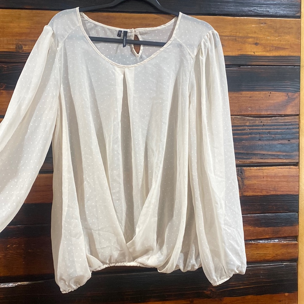 Sheer polka dot shirt